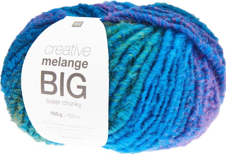 Immagine prodotto Rico Creative Melange Big Super Chunky, multi türkis, 100 g, 100 m, 53 % WO, 47 % PAN (100 m)