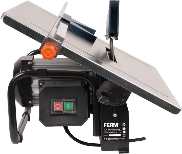 Produktbild Ferm Fliesenschneider 900W - 2950/min - 200mm Diamantscheibe - Wassergekühltes Sägeblatt - 0-45 Grad