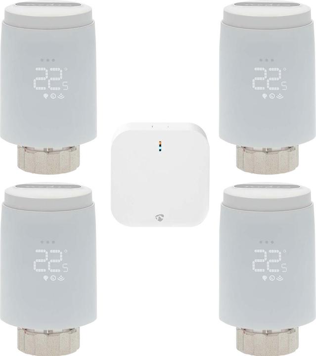 Actual product image Nedis 4er-Set Smartes Heizkörperthermostat inkl. Zigbee-Gateway