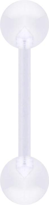 Produktbild Star Piercing Micro Banane transparent mit zwei Kugeln (ohne Messing, Bioflex)
