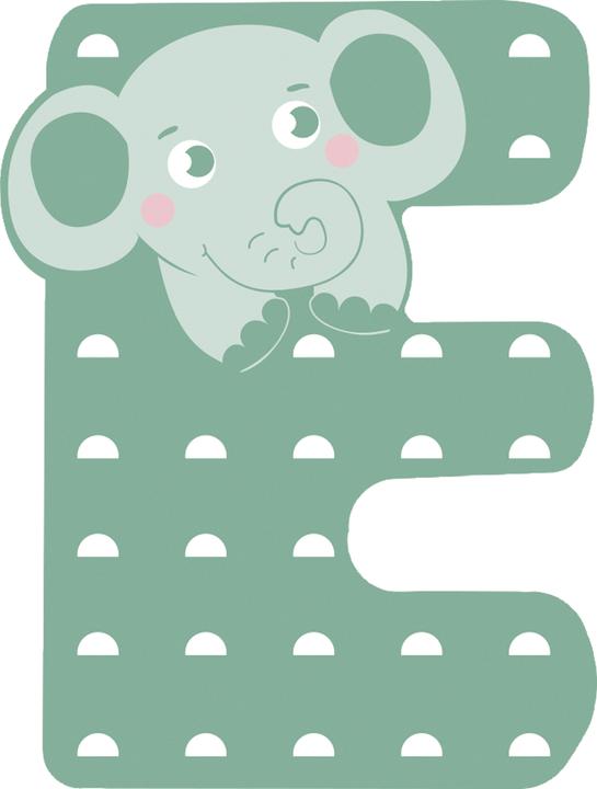 Actual product image small foot Wooden letter for children's room E