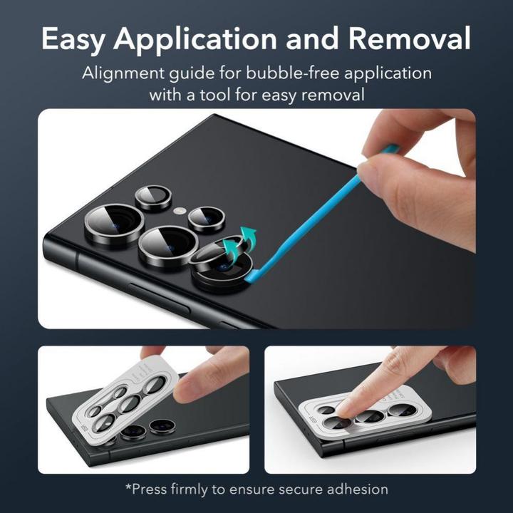 Actual product image ESR Camera Protector for Samsung Galaxy S24 Ultra - Black (1 Piece, Samsung Galaxy S24 Ultra)