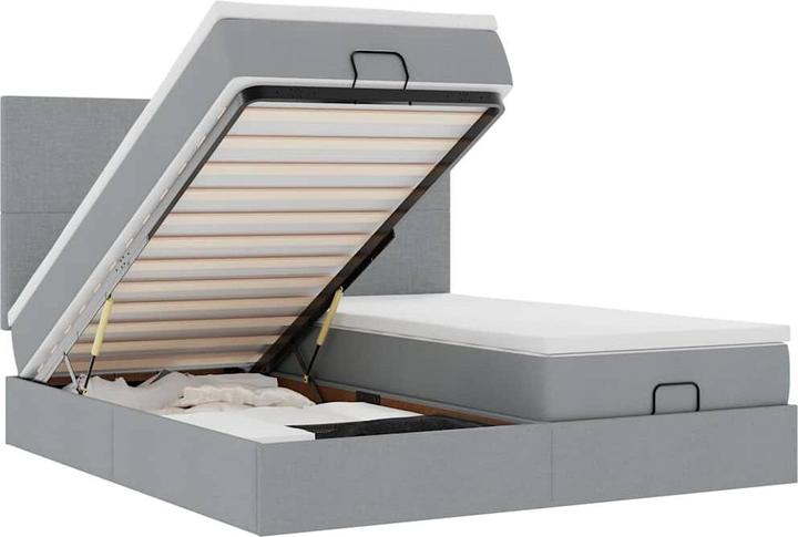 Immagine prodotto VidaXL Letto ottomano con materassi Tessuto grigio chiaro 160x200 cm (160 x 200 cm)