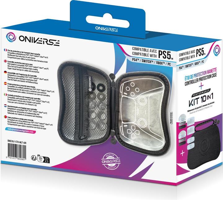 Image du produit Oniverse Controller Case With 10 Accessories 4 Rings 6 Silicon Cap - Grey