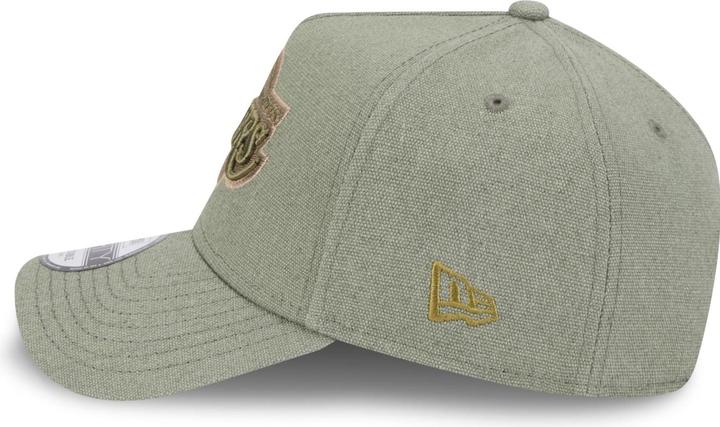 Produktbild New Era A-Frame Trucker Leinen Cap - Los Angeles Lakers oliv (One Size)
