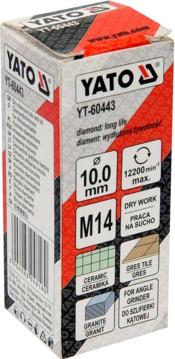 Produktbild Yato 10 mm Diamantbohrer Zum Trocknen Mit Einem Winkelschleifer (10 Millimeter)