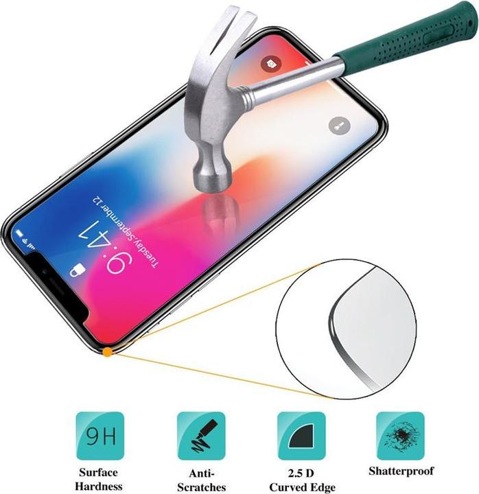 Actual product image JTI iPhone X/XS screen protector - tempered glass (1 Piece, Apple iPhone X, Apple iPhone XS)