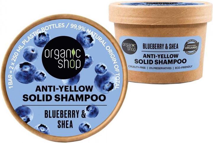 Organic Shop Blaubeere Anti-Yellow Festes Shampoo 60g (Festes Shampoo)