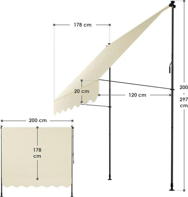 Produktbild Juskys Klemmmarkise Kapstadt (2 m)