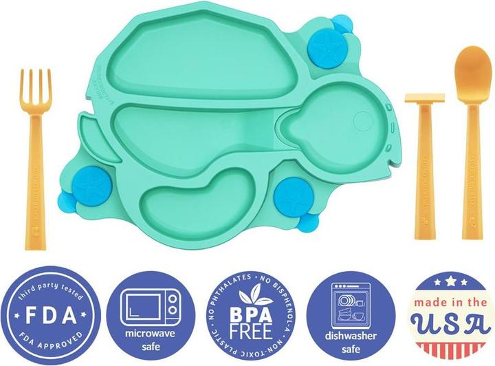 Actual product image Constructive Eating Turtle plate, green