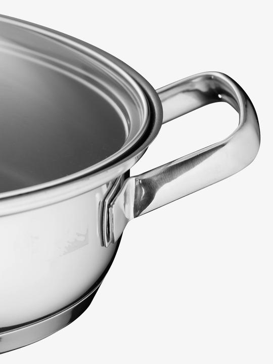 Productafbeelding WMF Vispan Ovale Smoorpan 38cm Deksel Inductie Roestvrij Staal Gecoat (26 cm, Koekenpan, Roestvrij staal)
