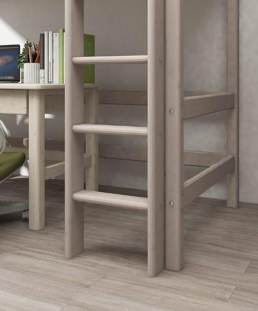 Image du produit Flexa Lit mezzanine 90x200 Échelle Verticale Gris Classic (90 x 200 cm)