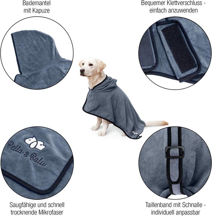 Actual product image Bella & Balu Microfibre dog bathrobe (Dog coat)