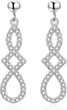 Agato - Silver dangle earrings with clear zircons AGT-E036PW