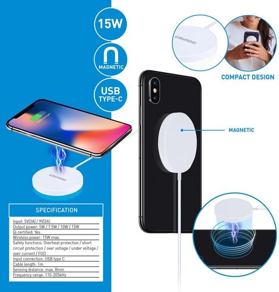 Immagine prodotto Grundig Caricatore wireless magnetico da 15W (15 W)