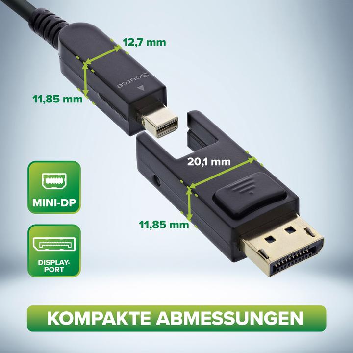 Produktbild InLine DisplayPort 1.4 AOC Kabel, 8K4K, DisplayPort Stecker abnehmbar, 40m (40 m, DisplayPort)