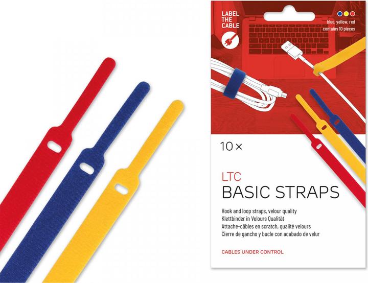 Immagine prodotto Label-the-cable LTC BASIC 10 Raccoglitore con gancio e anello di alimentazione rt, gb, bl (Fascette in plastica, 170 mm, 10 pz.)