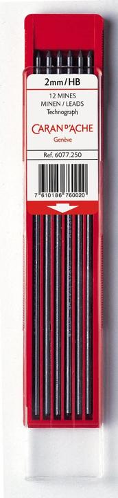 Caran d'Ache Ricariche Technograph (Mine di ricambio, Nero, 2 mm)
