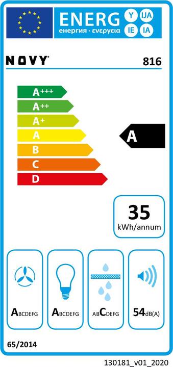 Energy Label NOVY Mini Pure'line (Substructure hood)
