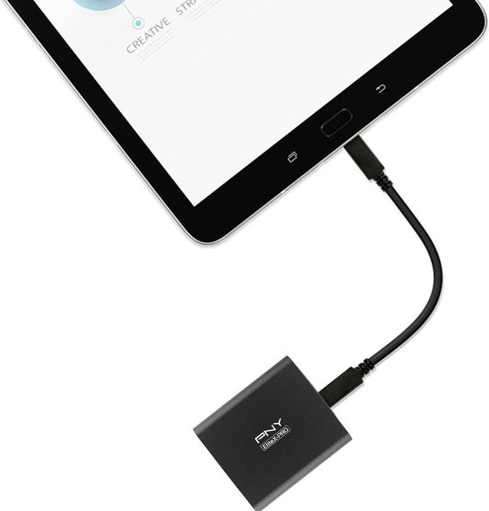 Actual product image PNY SSD EliteX-PRO 500 GB External Drive, Black (PSD0CS2260-500-RB) (500 GB)