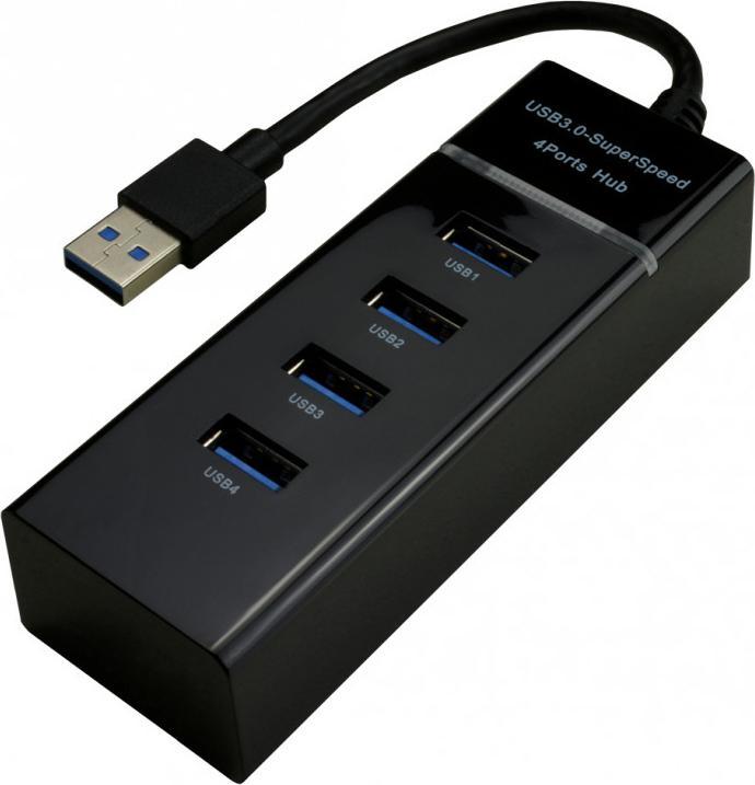 MCL HUB USB 3.0 A 4 PORTE - NERO (USB-C, 4 Porti)
