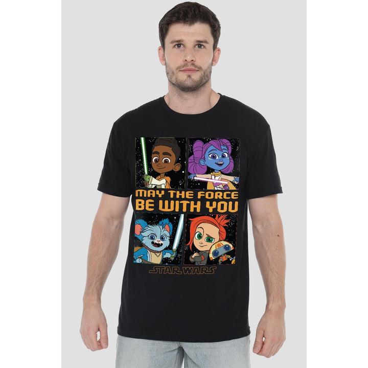 Actual product image Star Wars Mens Young Jedi Adventure Among The Stars T-Shirt (L)