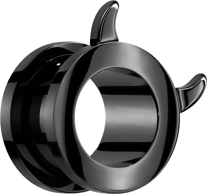 Produktbild Star Piercing Flesh Tunnel schwarz mit Teufelshörner (ohne Messing, Chirurgenstahl 316L)