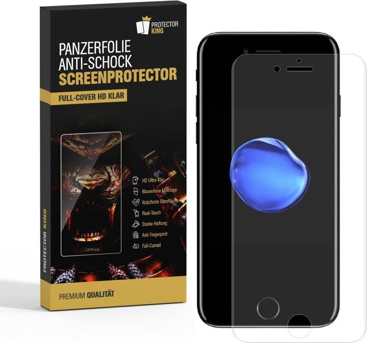 Produktbild Protectorking 1x Panzerfolie Anti-Shock Full Cover HD Klar (1 Stück, Apple iPhone 8 Plus)