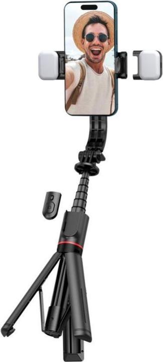 Produktbild Tech-Protect L05S Bluetooth selfie stick with tripod up to 105cm with LED lamp - black