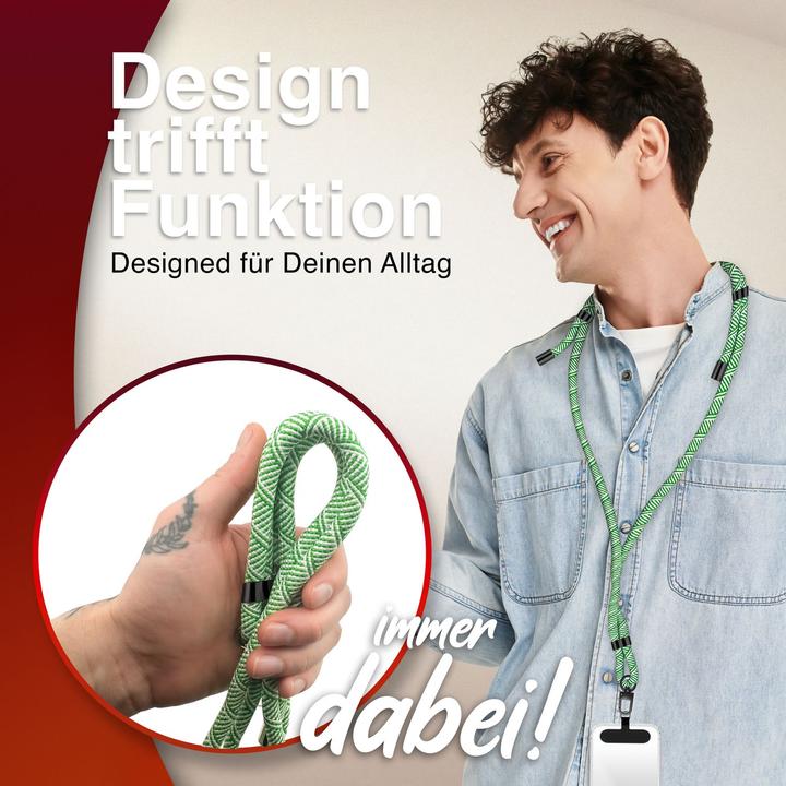 Image du produit Nalia HoldMe Lanyard Handykette - Universal Trageband für Smartphones - Verstellbar, Soft & Elastisch