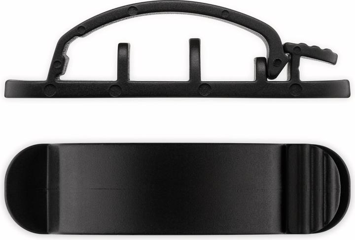 Actual product image Goobay Cable Management Clip 3-Slots, black (Plastic cable ties, 55 mm, 3 pcs.)