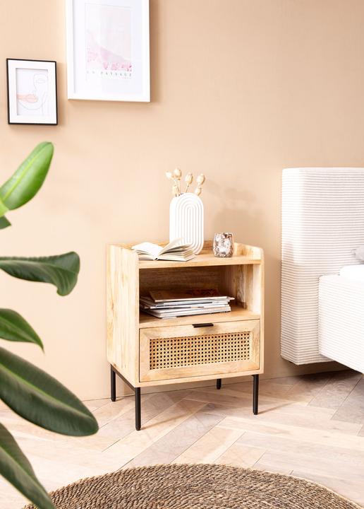 Produktbild FineBuy Nachtkonsole FB98149 Massivholz Braun (50 x 60 x 40 cm)
