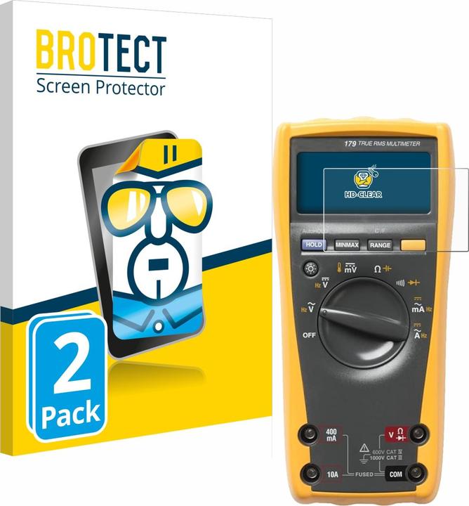 2er Pack BROTECT HD-Clear Displayschutzfolie kompatibel mit Fluke 179 Multimeter (2x Display)