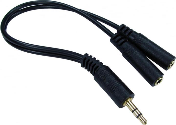 Cables Direct CDL 0.2m 3.5mm Stereo Split -Black (0.20 m, 3.5mm jack (AUX))
