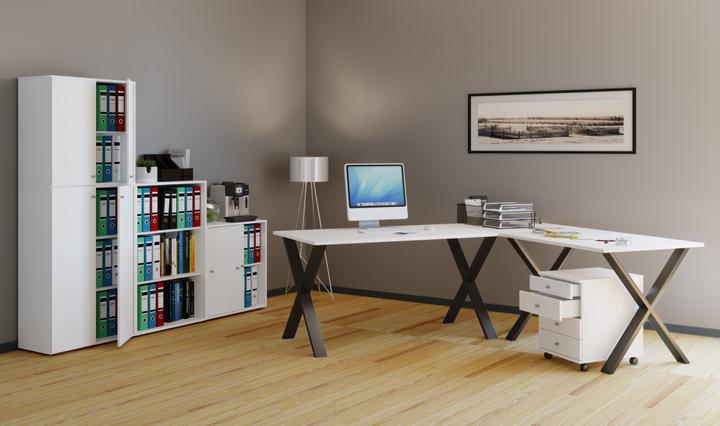 Produktbild VCM Büromöbel Eckschreibtisch Lona Tiefe 80 cm X Schwarz (160 x 80 x 76 cm)