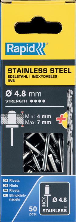Immagine prodotto Rapid Rivetto cieco in acciaio inox Ø 4,8 x 10 mm