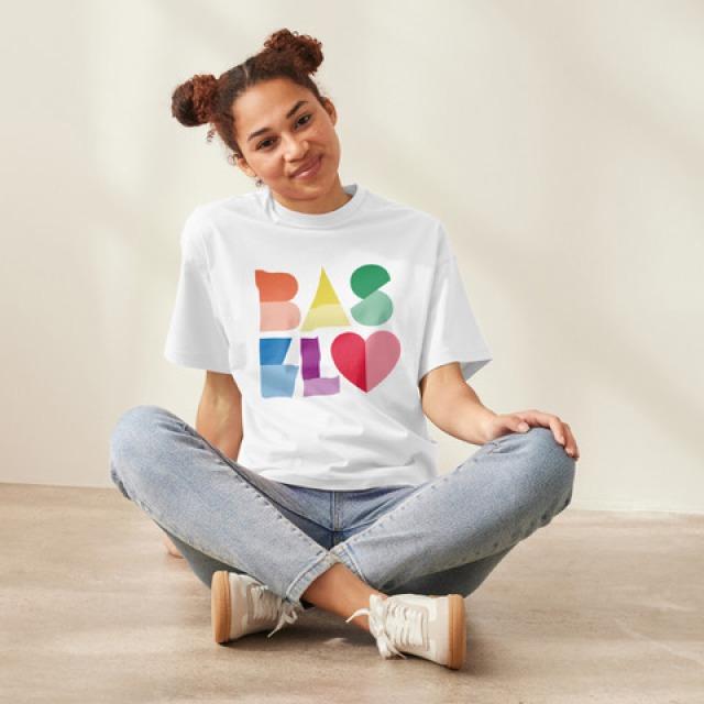Produktbild CreaDiva Basler Lyybli - T-Shirt Basel Herz weiss, Grösse S (S)