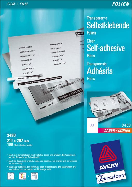 Actual product image Avery Transparent, self-adhesive films