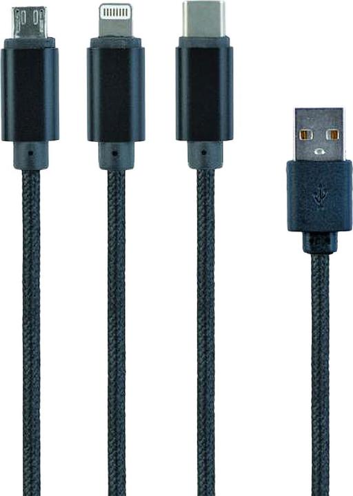 Produktbild Makant 2er-Set 3in1 USB-Ladekabel, Lightning, Micro-USB & USB Typ C, 100 cm (1 m)
