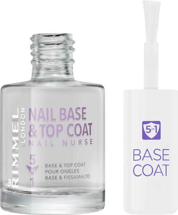 Actual product image Rimmel London Nail Nurse Base & Top Coat (Transparent, Base coat, Top coat)