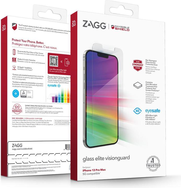 Produktbild InvisibleShield Glass Elite VisionGuard+ (1 Stück, Apple iPhone 13 Pro Max)