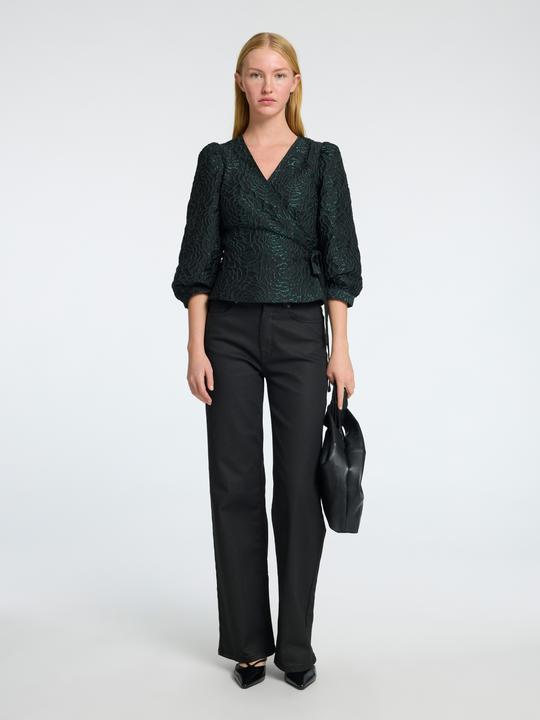 Actual product image Selected Femme Floral jacquard wrap blouse (34)