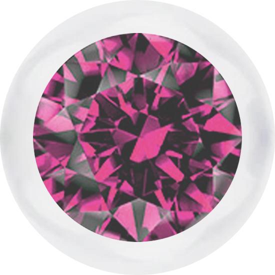 Produktbild Star Piercing Kugel transparent mit Kristall pink (Chirurgenstahl 316Lohne Messing, Bioflexohne Messing)