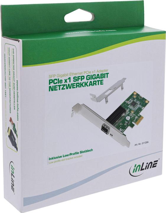 Actual product image InLine Gigabit network card, 1x SFP, PCIe x1, incl. low profile slot bracket (PCI Express 2.1)