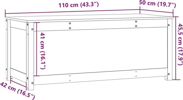 Produktbild VidaXL Truhe Weiss 110x50x45,5 cm Massivholz Kiefer,Farbe
