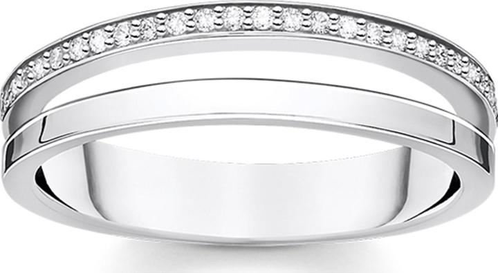 Actual product image Thomas Sabo Ring Double White Stones Silver (50, 925 Silver)
