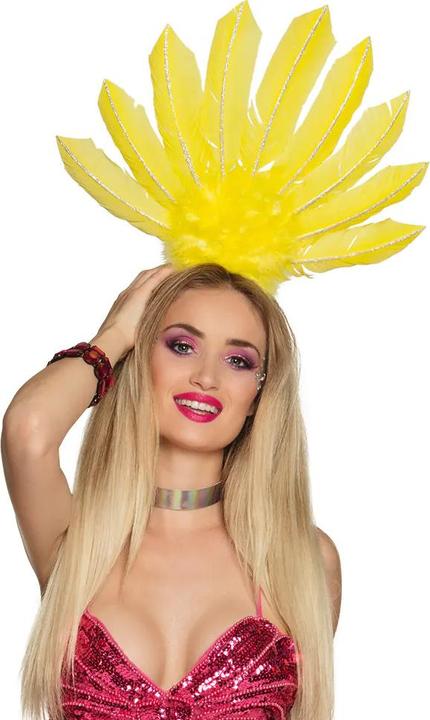 Actual product image Boland Samba feather headdress neon coloured: Tiara (hairless)