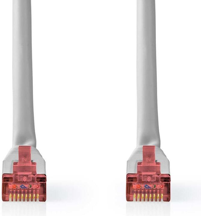 Actual product image Nedis Cat 6 Cable | RJ45 Plug | RJ45 Plug | SF/UTP | 5.00 m | Round | PVC | Grey | Label (SF/UTP, CAT6, 5 m)