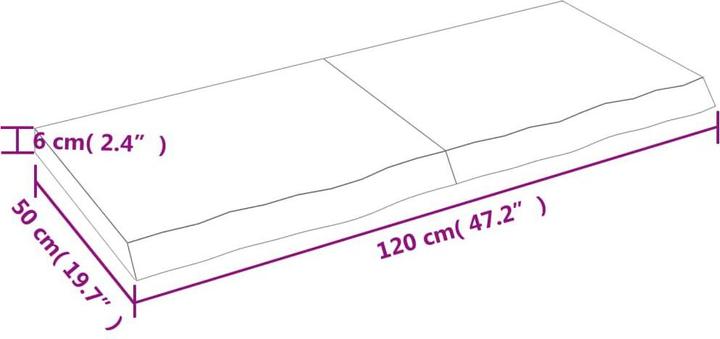 Actual product image VidaXL Oak Nature (120 x 50 x 6 cm)