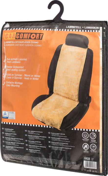 Image du produit CarComfort Protège-siège en peau d'agneau Cosmo beige 12-14 mm de hauteur de fourrure